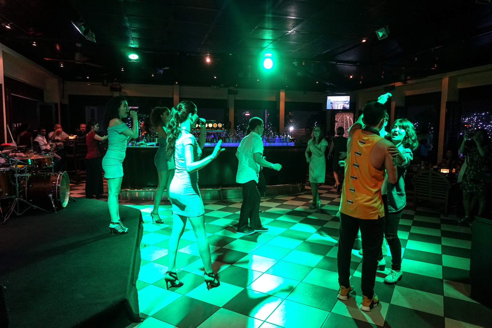 A live band plays Cuban music at Saigon Saigon