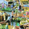 Floating Market in Mekong Delta