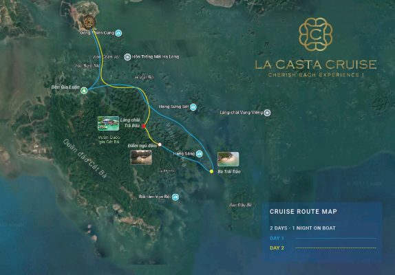 Route Map Lacasta Cruise Halong Bay